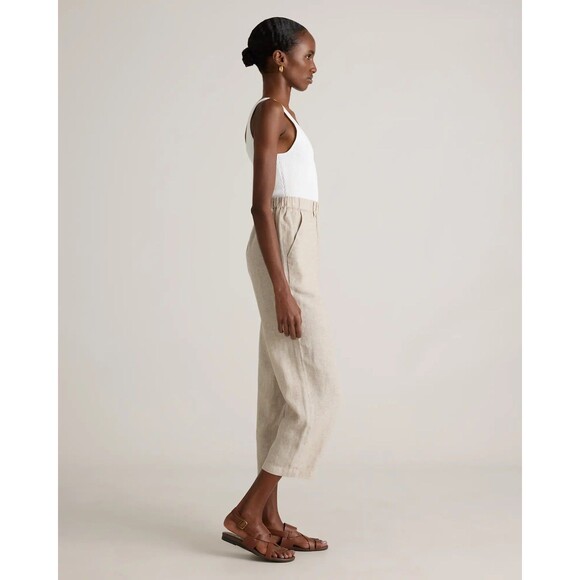 Quince Women Pant 100% European Linen Color Flax Pull On Elastic Waist Size XS - Picture 11 of 12